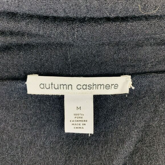 Autumn Cashmere Draped Cardigan 100% Cashmere Black Open Front Size Medium - Picture 5 of 7